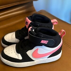 Nike Kids' Black and Pink High-Top Sneakers